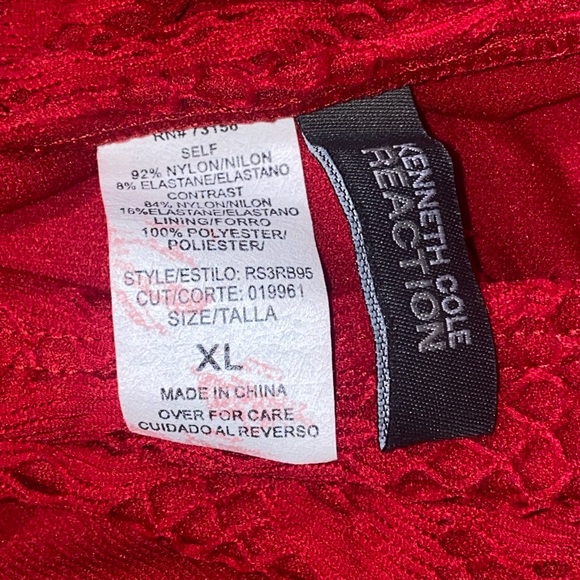 Kenneth Cole Reaction NWT  Red Side Tie-up Bikini Bottom Sz XL - Picture 6 of 9